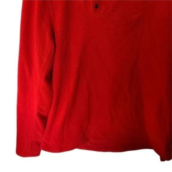 White Sierra Red  Fleece Snap Neck Buttons Pullover‎ size L Large - Picture 8 of 9